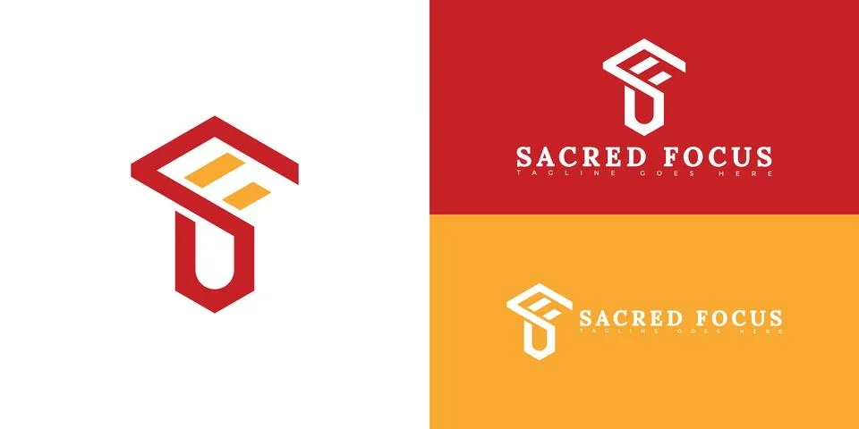 Modern initial vector letter SF or FS logo in red color Illustrazione stock