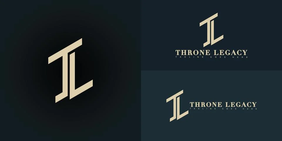 Modern initial vector letter TL or LT logo in gold color Stock Illustration