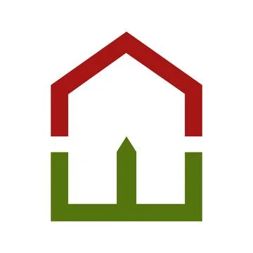 Modern Initial W House Logo Ilustração Stock