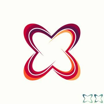 Modern initial X logo template featuring dynamic ellipse swoosh shapes Stock Illustration