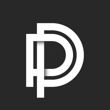 Modern initials PP monogram logo with overlapping white bold lines and a sl.. Stock Illustration