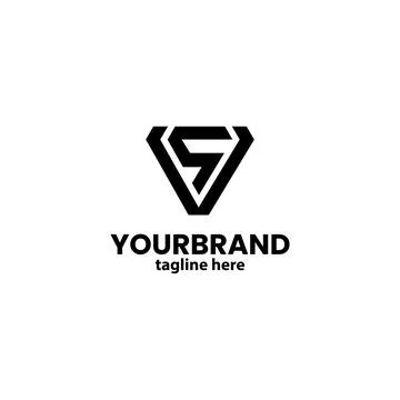 Modern initials SV triangle logo design vector Illustrazione stock
