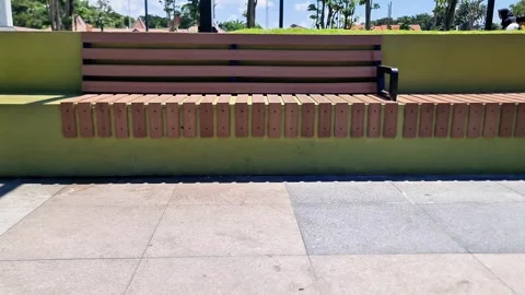 Modern Integrated Park Bench with Architectural Design in Urban Space Video stock 332156250