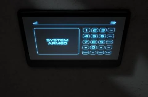 Modern Interactive Home Security Stock Illustration