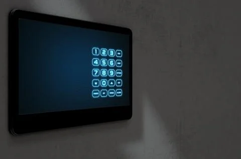 Modern Interactive Home Security Stock Illustration