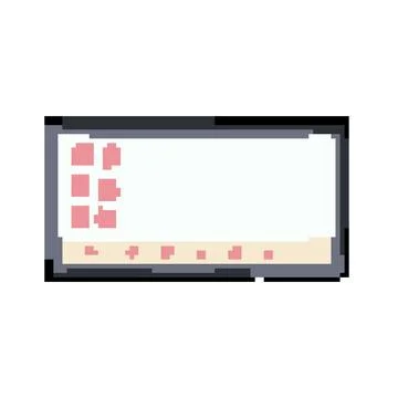 Modern interactive smartboard pixel art vector illustration Illustrazione stock