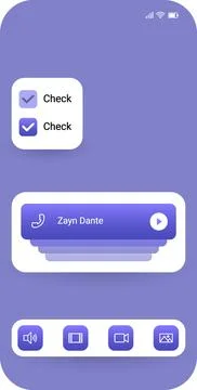 Modern Interactive User Interface Design With Minimalist Elements and Soft .. 스톡 일러스트