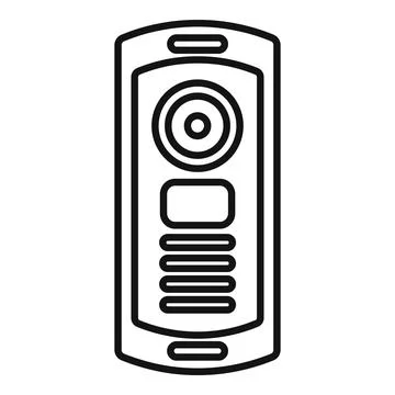 Modern intercom system controlling access with buttons Ilustración de archivo