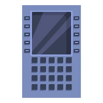 Modern intercom system with display screen showing blank space 스톡 일러스트