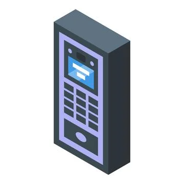 Modern intercom system displaying incoming call information Stock Illustration