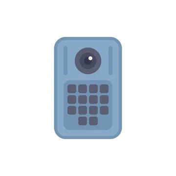 Modern intercom system featuring keypad and camera for secure access control Stock Illustration