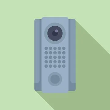 Modern intercom system icon on green background Stock Illustration