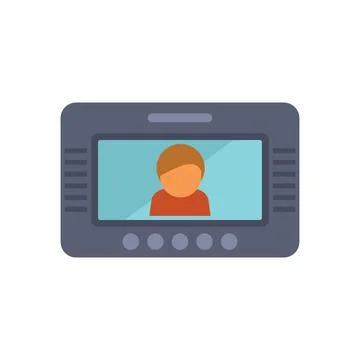 Modern intercom system showing person ringing on screen Stock Illustration