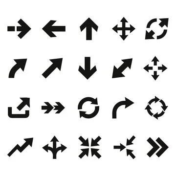 Modern Interface Navigation Arrow Silhouette and Vector Illustration 스톡 일러스트