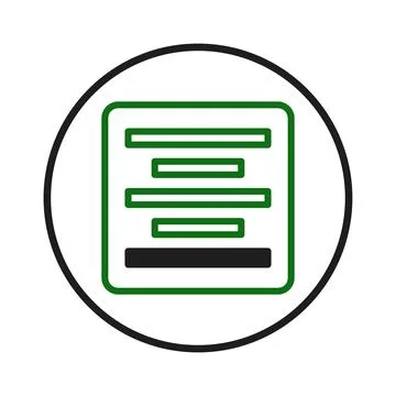Modern interface text icon within circular border with green lines and bold.. Stock Illustration