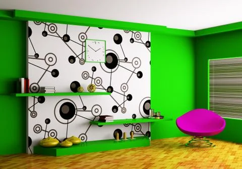 Modern interior 3d Stock Illustration