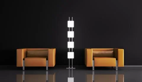 Modern interior 3d Stock Illustration