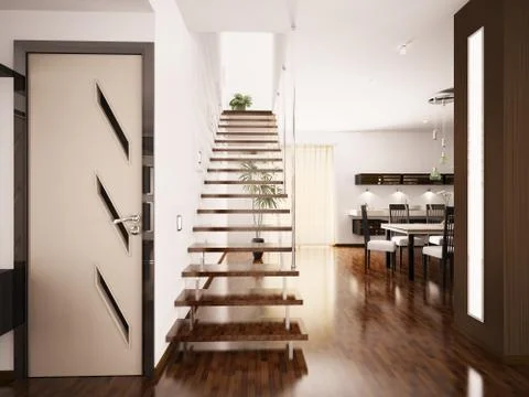 Modern interior 3d render Stock Illustration