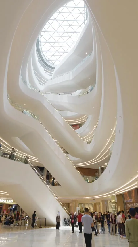 Modern Interior Architecture at Ombak KLCC in Kuala Lumpur, Malaysia Vídeo Stock 346469930