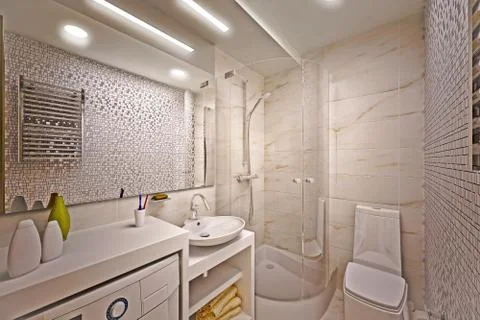 Modern interior of bathroom Stock Illustration