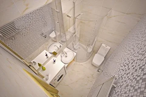 Modern interior of bathroom Stock Illustration