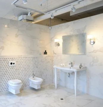Modern interior. Bathroom Stock Photos