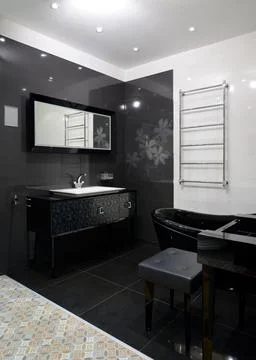 Modern interior. Bathroom Stock Photos