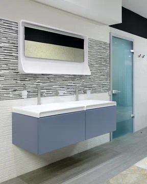 Modern interior. Bathroom Stock Photos