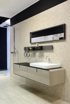 Modern interior. Bathroom Stock Photos