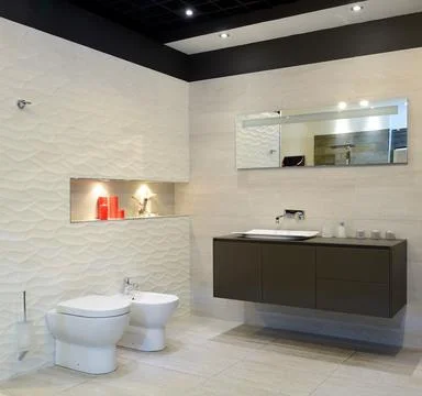 Modern interior. Bathroom Stock Photos