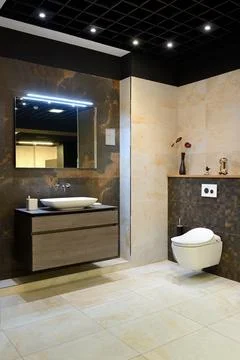 Modern interior. Bathroom Stock Photos