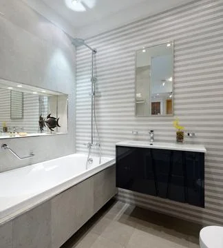 Modern interior. Bathroom Stock Photos