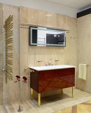 Modern interior. Bathroom Stock Photos