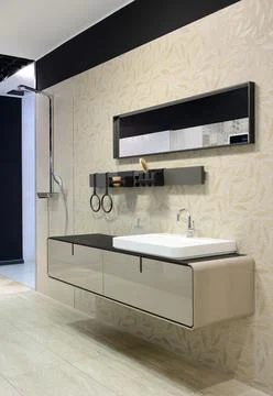 Modern interior. Bathroom Stock Photos