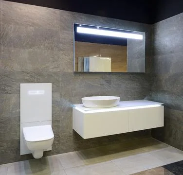 Modern interior. Bathroom Stock Photos