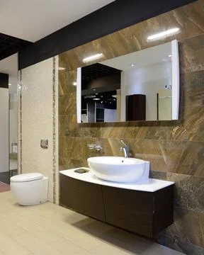 Modern interior. Bathroom Stock Photos