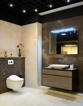 Modern interior. Bathroom Stock Photos