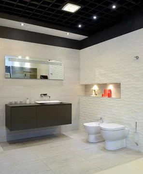 Modern interior. Bathroom Stock Photos