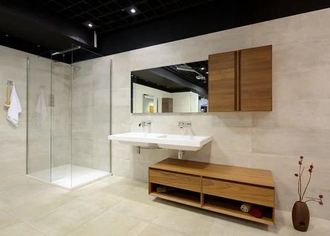 Modern interior. Bathroom Stock Photos