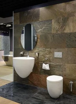 Modern interior. Bathroom Stock Photos