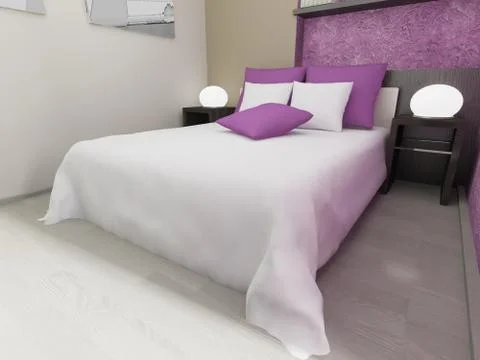 Modern interior bedroom Stock Illustration
