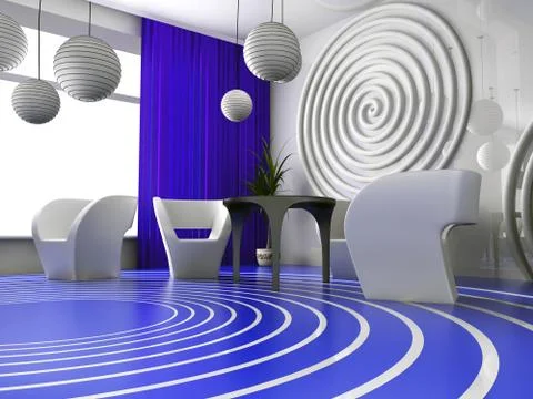 Modern interior of cafe Stock Illustration