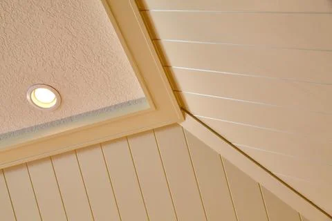 Modern Interior Ceiling Texture and Warm Lighting Detail 写真素材