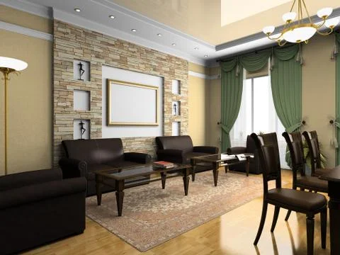 Modern interior in classical style Stock Illustration