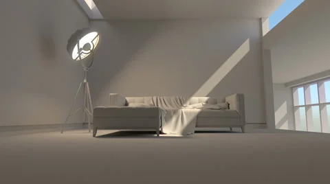 Modern interior. Contemporary architecture space animation with sofa Vídeos de archivo 48778249