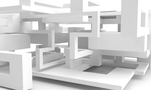 Modern interior design 3d, gray interior 3d Stock Illustration