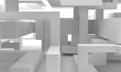 Modern interior design 3d, gray interior 3d Stock Illustration