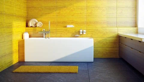 Modern interior design of a bathroom Stock Illustration