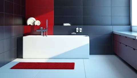 Modern interior design of a bathroom Stock Illustration