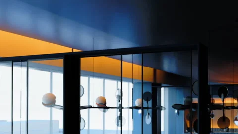 Modern Interior Design With Elegant Lighting in a Stylish Room Stock Footage 344824815
